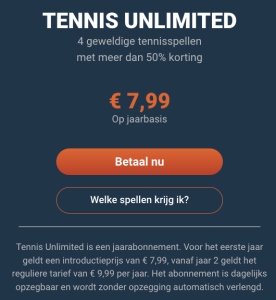 Scorito Bonus Tennis Unlimited