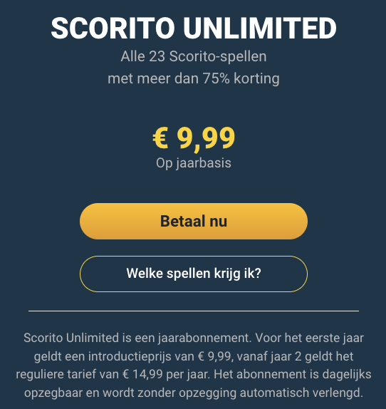 Scorito Bonus Unlimited